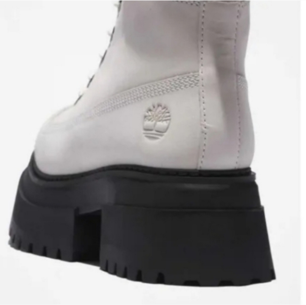 Timberland Sky Platform Chunky Boots Lace Up White 9.5 Round Toe Women - Picture 4 of 16